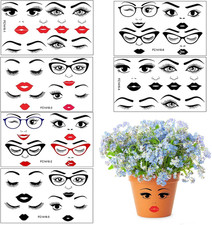 6pcs Face Stickers for Crafts Eyes Eyebrows Lips Mouth Nose Decals Make a Face S