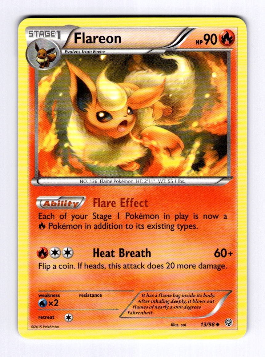Flareon XY - Ancient Origins #13 (2015) Uncommon NM Pokemon