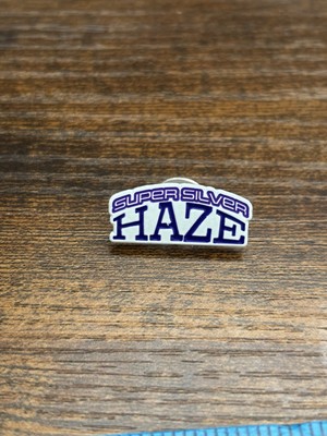SUPER SILVER HAZE GELATO collectible pin White and Purple 