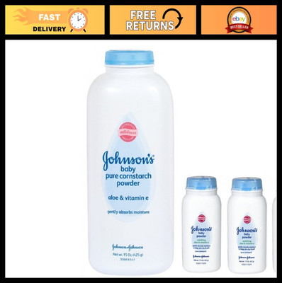Pure Cornstarch Baby Powder 15 Oz + Travel Size 1.5 Oz - Gentle Skin Care, 2 Pac
