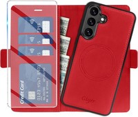 HandyhüLle 2 In 1 Abnehmbare PU Leder Wallet Rot Mit Standfunktion FüR Galaxy