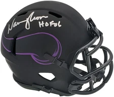 Warren Moon Signed Minnesota Vikings Eclipse Black Mini Helmet "HOF 06" MCS Holo
