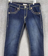 Vtg True Religion Jeans Women 30 Limited Edition 0001-1205 Blue Heavy Stitch Y2K