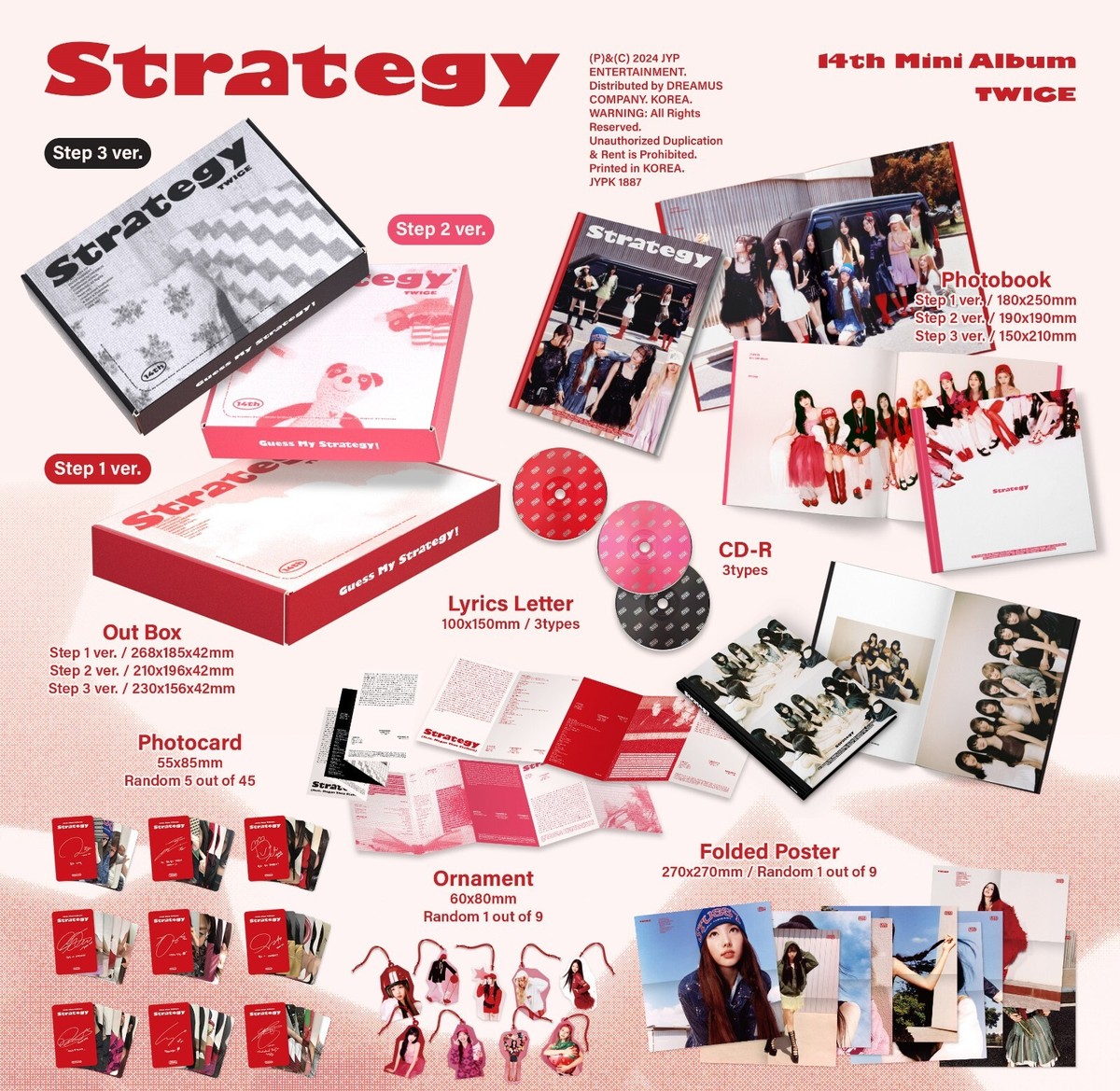 K-POP TWICE 14th Mini Album [STRATEGY] CD+P.Book+P.Card+