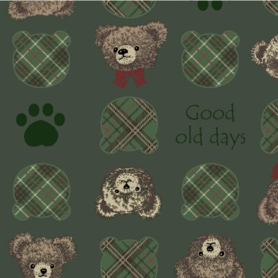 Fat Quarter Un/No Designs Good Old Times Bear Teddy Faces 100% Baumwollstoff