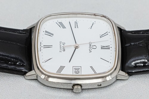 *NEAR MINT w/Case* Vintage OMEGA De Ville Cal.1332 Quartz Push Crown Roman Men's - Picture 7 of 20