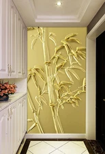 3D Golden Bamboo Wallpaper Wall Mural Removable Self-adhesive Sticker216