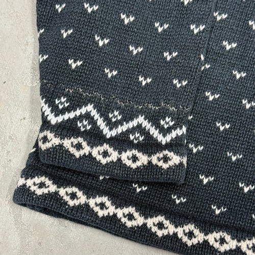 Vintage Jantzen Petite Fair Isle Knit Sweater V-Neck Black/White Small - Picture 3 of 6