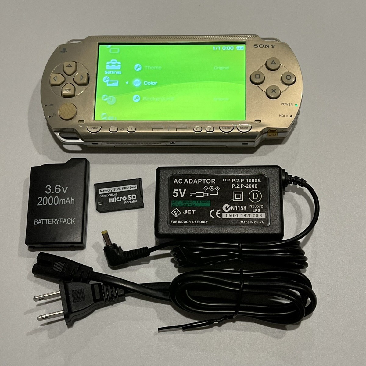 IPS + Glass Lens Gold Sony PSP 1000 System w/ 64gb Memory