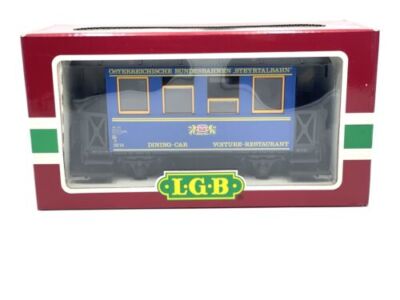 Wagon-restaurant LGB The Big Train #3013 - Vintage Made In W. Germany - Échelle G - NIB JR