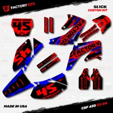 Red Black Blue Slick Racing Graphics Kit fits Honda CRF450R 02-04 Crf 450 Crf450