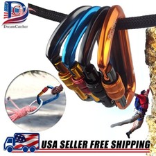 30KN Auminum Locking Climbing Carabiner Screwgate Outdoor Caving Clip D Large