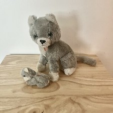 Vintage 1977 DAKIN Gray Cat Stuffed Animal Plush Tongue  Catnip Kitty  