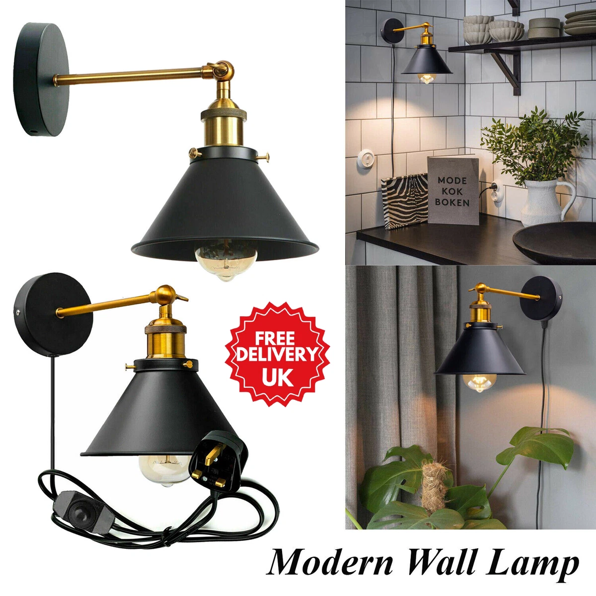Black wall cheap sconce with shade