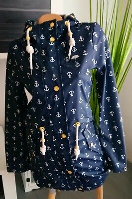 Schmuddelwedda Regenparka Gr. XS blau mit Ankern Jacke Regenjacke