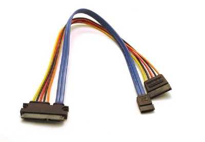 SATA 22 Pin Female to 7 Pin and 15 Pin SATA Power Female - 12 Inch