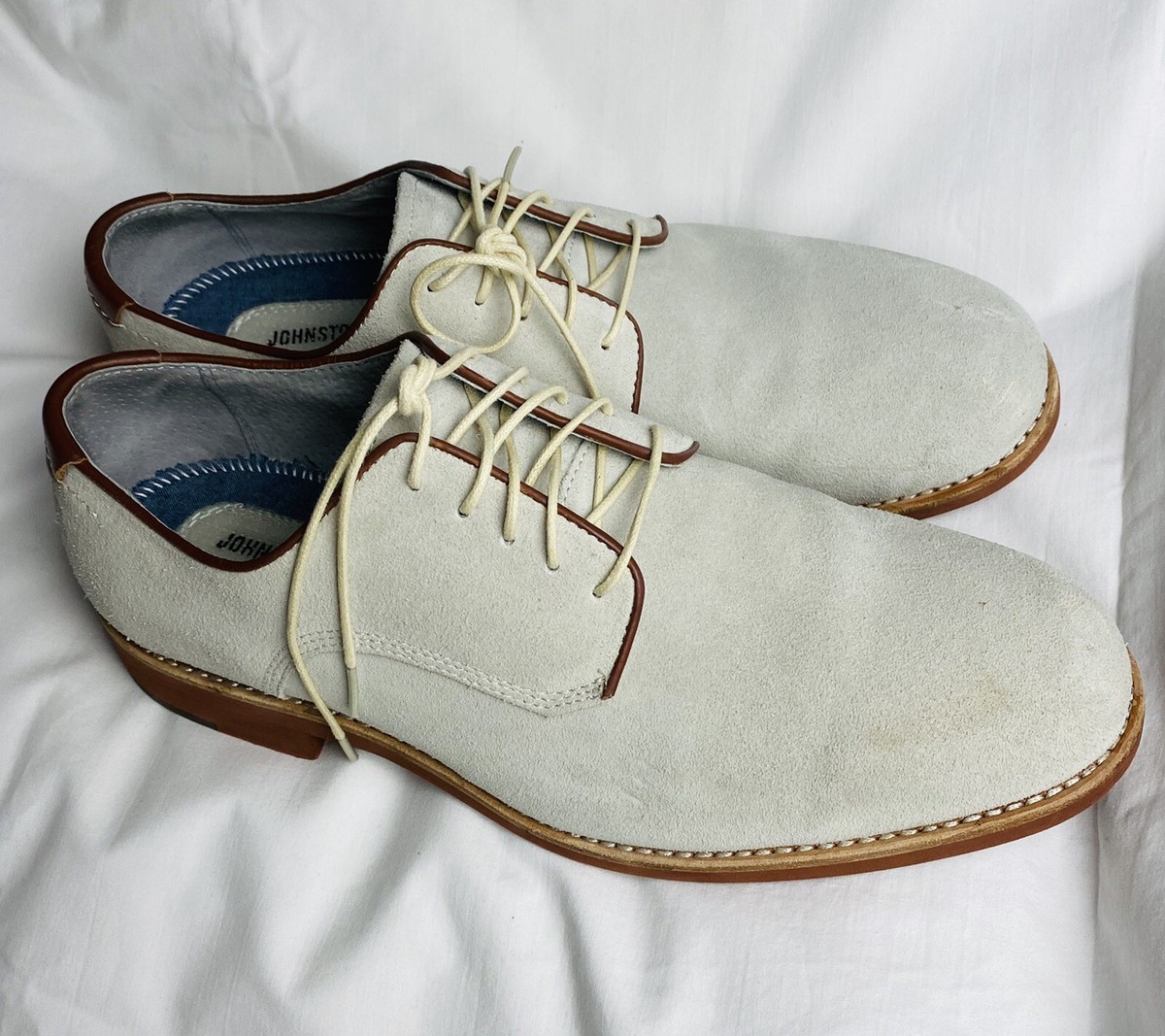 Johnston & Murphy Men\'s Sheepskin Tan Suede Wingtip Oxford Size 9M 20-32… Johnston & Murphy Suede Men main image 2