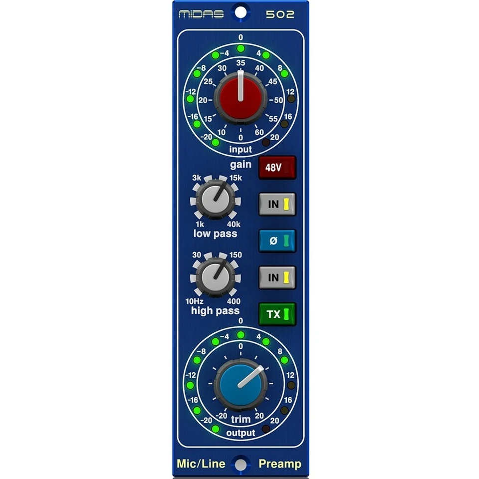 Midas 502 Microphone Preamplifier 500 Series Modular with Classic XL4 Filters - Image 3 of 4