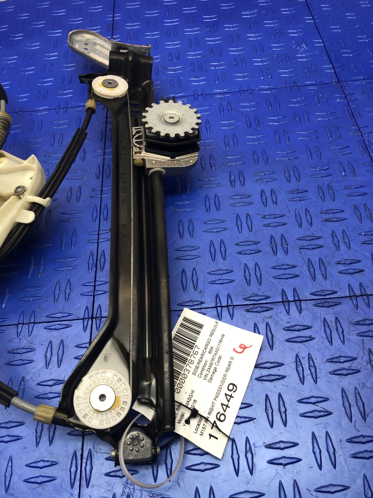 2014 - 2019 MASERATI GHIBLI M157 RIGHT REAR DOOR WINDOW REGULATOR W/MOTOR OEM