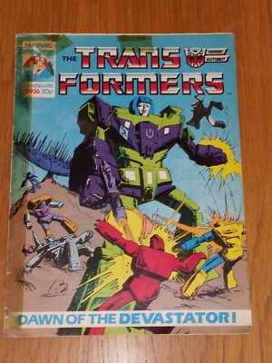 TRANSFORMERS #36 (TAPE ON SPINE) MARVEL 23RD NOVEMBER 1985 