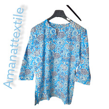Block Printed India Made 100 Pure Cotton Hand Made Kurti/Top/Blouse/Tunic