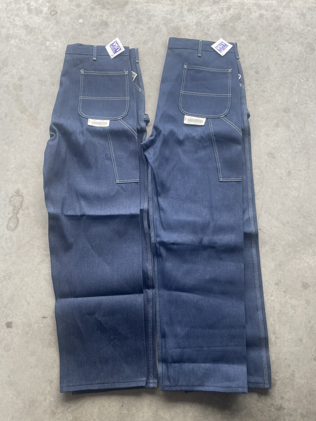 Vintage 60s 50s Sears Roebucks Carpenter Dark Blue Denim Jeans 42