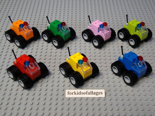 ONE Race Car (Made of Lego Pieces) Mini Offroad 4x4 Vehicle Birthday Party Favor
