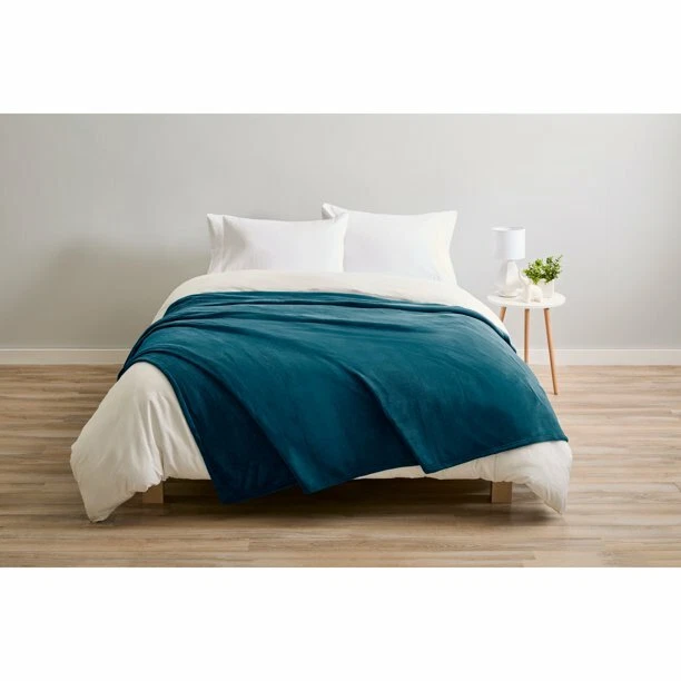 Sunbeam QUEEN Size Electric Microplush Heated Blanket Legion BLUE Cozy Plush Sof - Image 2 of 4