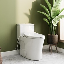 Elongated Bidet Toilet Seat with Quiet-Close, Non-Electric Personalized Nozzle