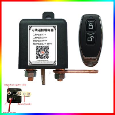 12V 200A Wireless Remote Auto Batterie Trennen Relais Cut Off Master Kill Switch
