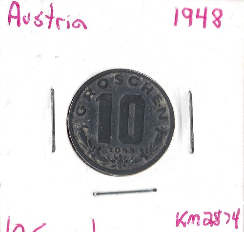 Münze Österreich 10 Groschen 1948 KM2874