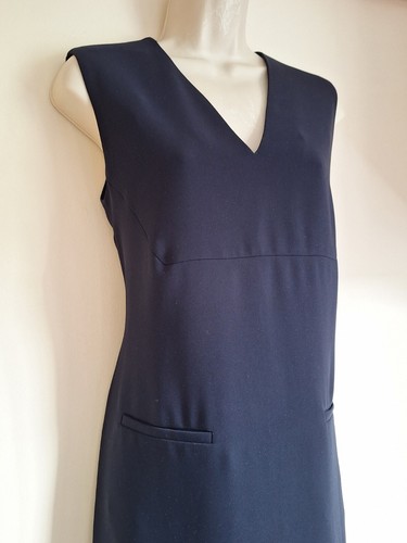The Fold London V Neck Semi Fitted Lined Blue Shift Dress UK 10 EU 38 USA 6 - Picture 10 of 16