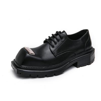 Men Punk Big Square Toe Dress Business Lace Up Oxfords Wedding Platform Shoes