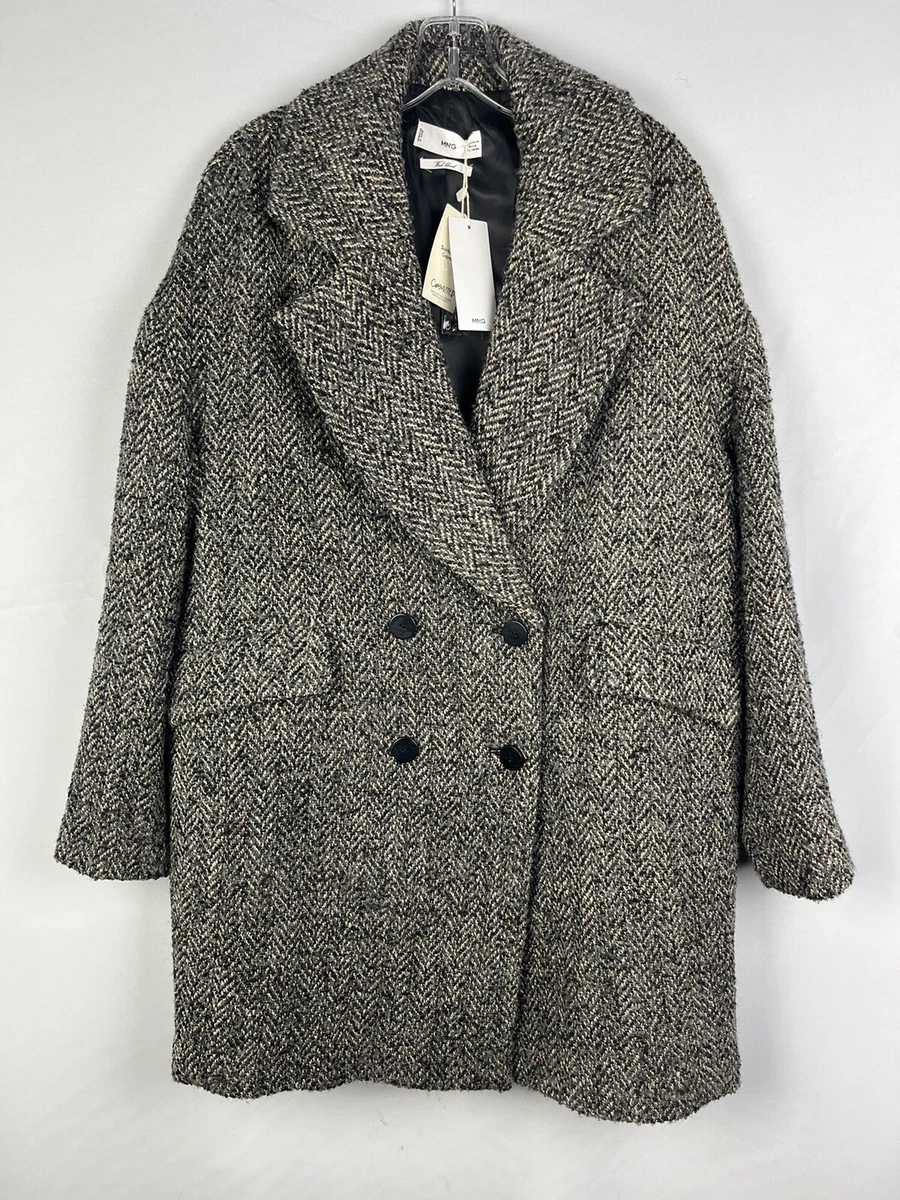 Mango herringbone deals coat