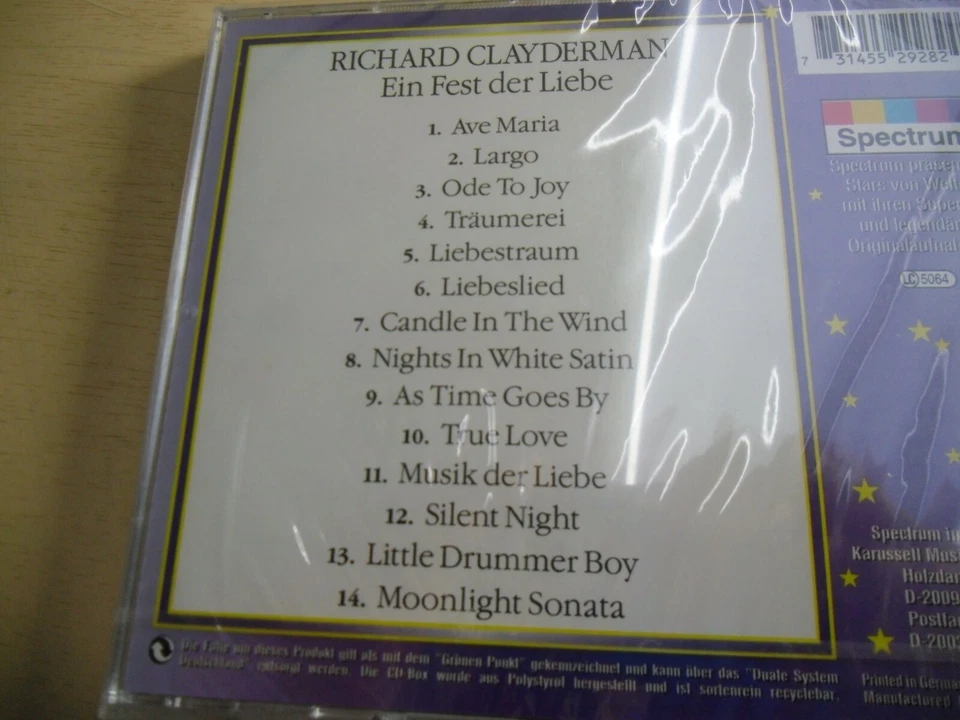 CD-Ein Fest der Liebe Richard Clayderman --NEU/OVP - Bild 2 von 2