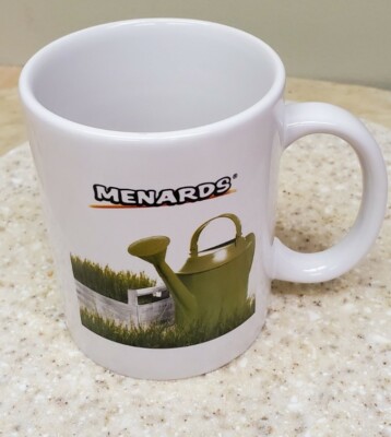  MENARDS Green Sprinkler Can w/ Grass COFFEE CUP MUG - NEW!