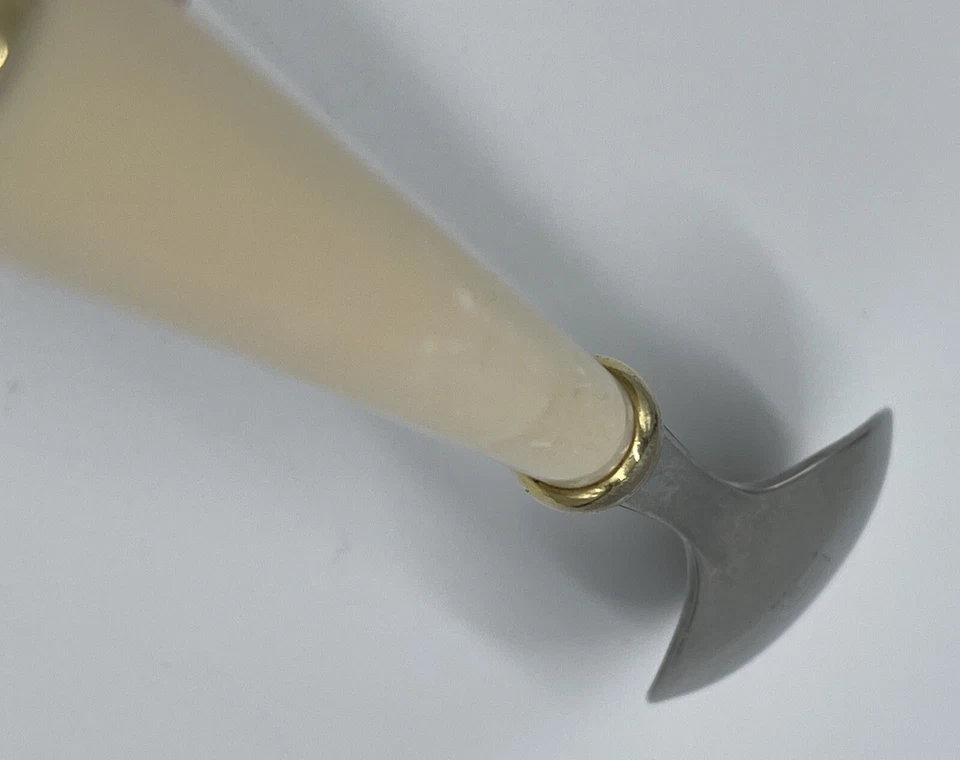 Cuchara de cena de acero inoxidable Mikasa de colección Claridge marfil dorado mango cubiertos Foto 3 de 4