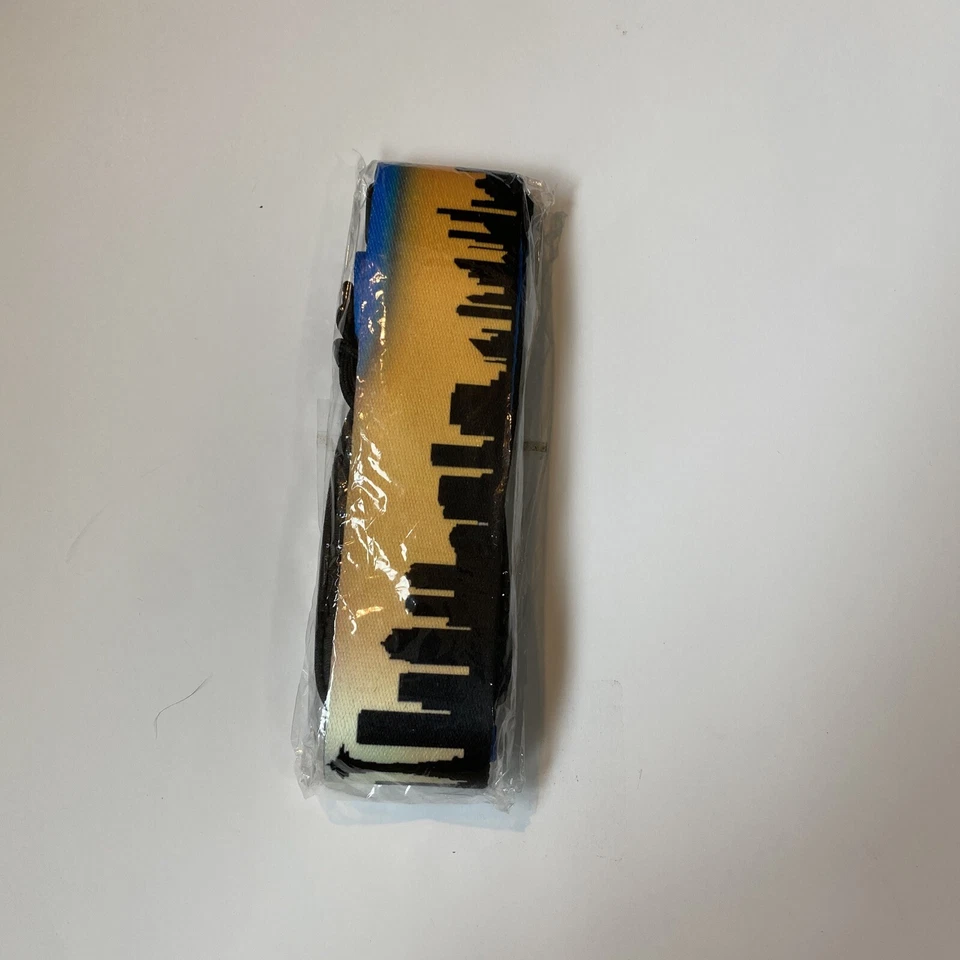 Синий желтый гитарный ремень контур City Skyline Dank Lid Hemp Leaf - Изображение 2 из 4