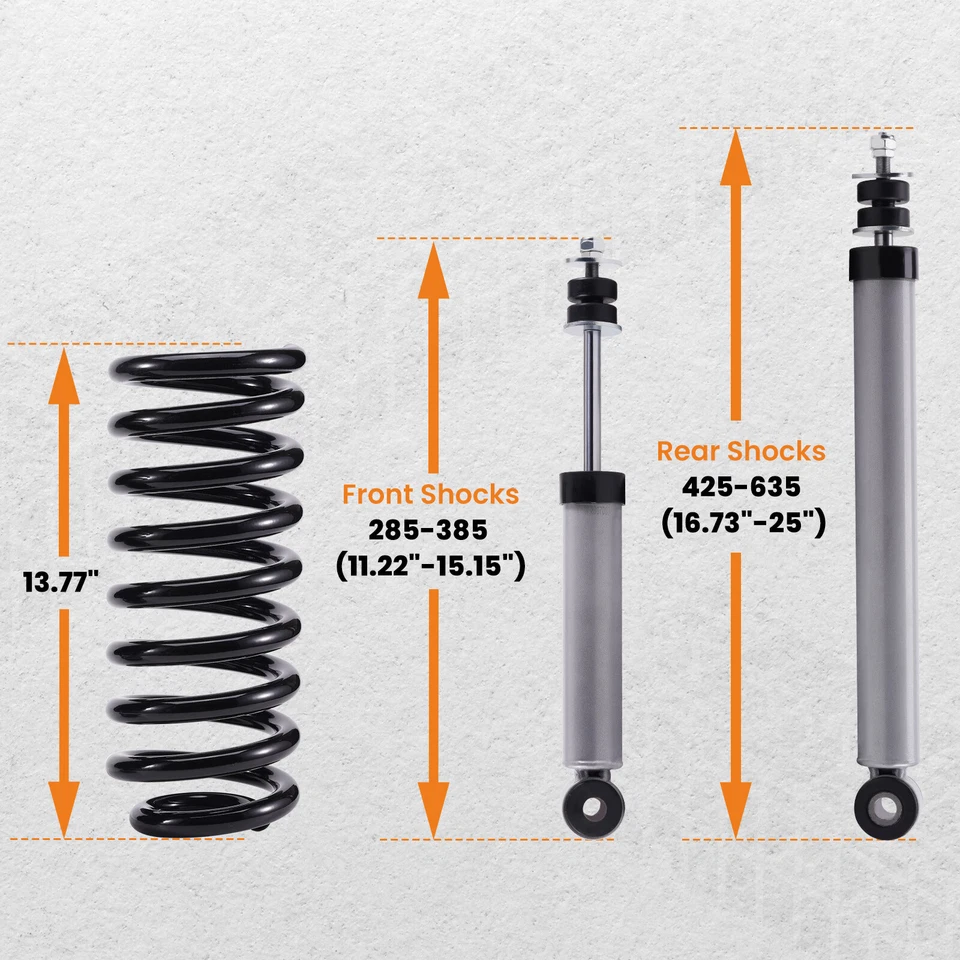 Kit de amortiguadores colgadores grilletes 4" muelles reductores de caída de 3" para Ford F100 F150 73-79 Foto 4 de 4