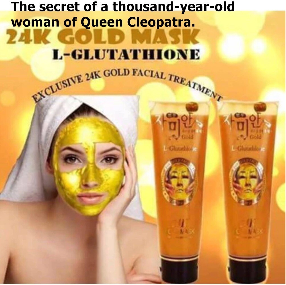 l glutathione gold mask 3X 24K Gold Mask L-Glutathione Cream Facial Dark Spot Beauty Secret 220  ml+Track