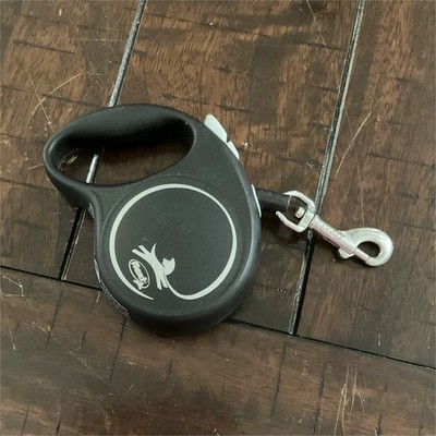 Flexi Retractable Dog Leash Black Plastic Handle Metal Clip Retractable Leash