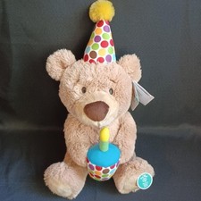 Gund Happy Birthday Bear 14" Animated Singing Moving Stuffed Plush Animal New