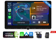 Double DIN 10.1" IPS Android 14 4+64 GPS Navi CarPlay Car Stereo Reverse Camera