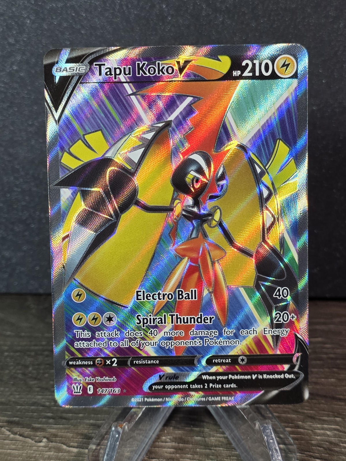 SWSH05: Battle Styles #147/163 Tapu Koko V (Full Art)