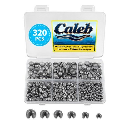 Caleb 320Pcs Split Shot Fishing Weights Sinkers, Removable Drop Shot Weights ...