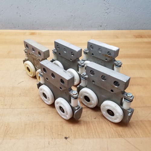 Lot of 5 - 500 LBS Capacity Overhead Crane Hoist Trolley, 4 Wheels - USED
