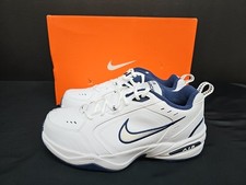 Nike Air Monarch IV Men's Training Shoes US 10.5 4E Wide White Silver 416355-102