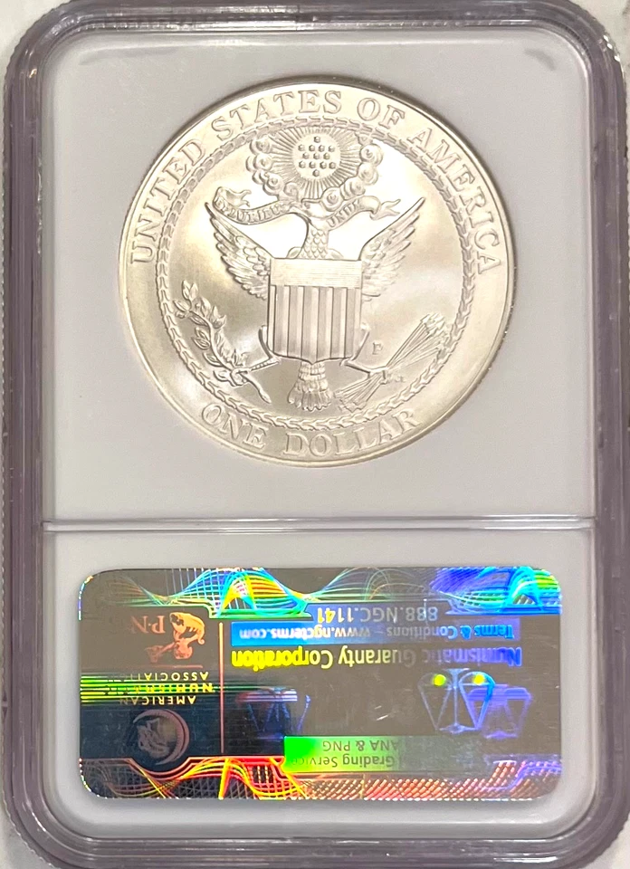 2008 P BALD EAGLE $1 Commemorative Silver Dollar  NGC MS70  🦅 - Image 3 of 4