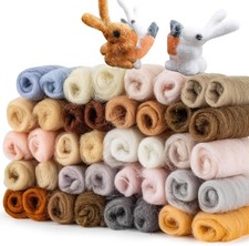 Sukh 40pcs Felting Wool Roving - 20 Dark Colors for Needle...