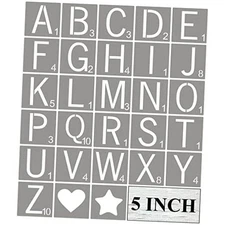 Scrabble Tile Letter Stencils - 28 Pack Scrabble Style Alphabet Stencil 5 Inch